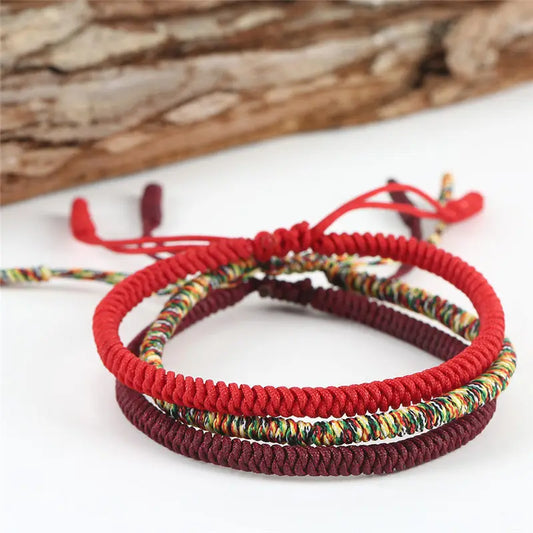 Red String Buddha Bracelet Set